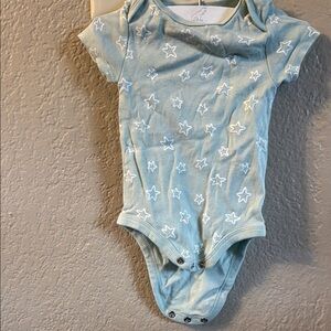 Cloud Island Blue and White Bodysuit with Floral Print